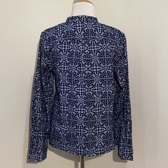 Talbots Blue Patterned Blouse - Picture 2 of 2